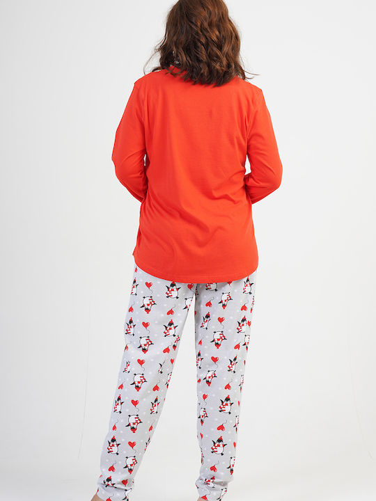 Vienetta Secret Winter Women's Pyjama Pants Red Vienetta Vienetta