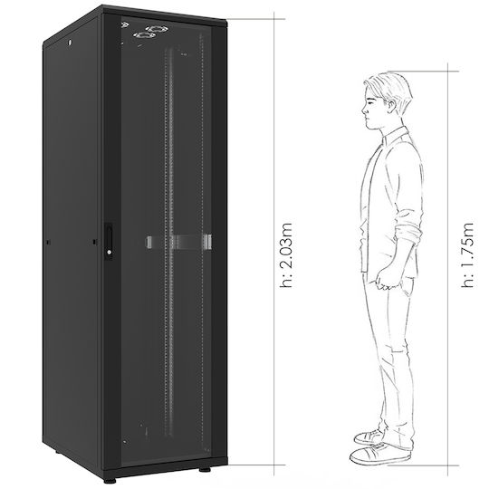 Canovate Επιδαπέδια Καμπίνα Rack 42U 60x80cm Μαύρο CSN-9-4268A