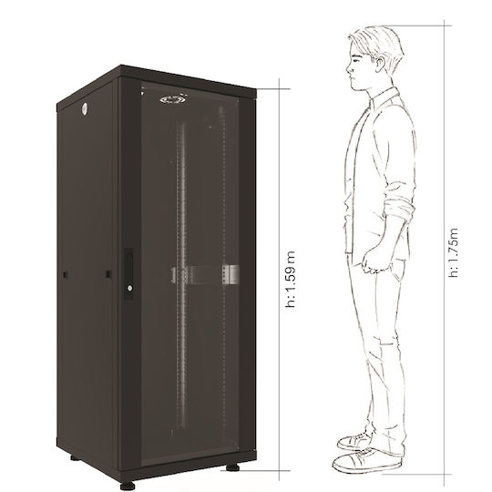 Canovate Επιδαπέδια Καμπίνα Rack 32U 60x80cm Μαύρο CSN-U-9-3268A