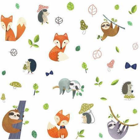 RoomMates Decor Детска стикерна за стена Стена Forest Friends
