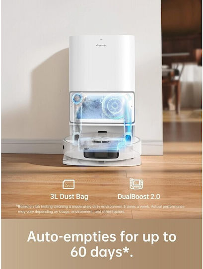Dreame L10 Ultra Robot Vacuum Cleaner with Laser Mapping and 5300Pa Suction Power White