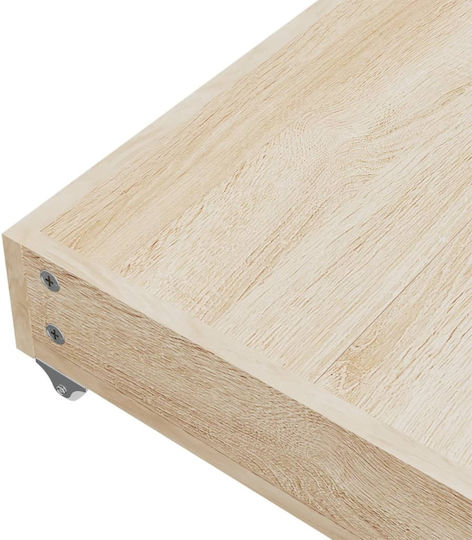vidaXL Bettkasten aus Holz mit Rollen in Beige Farbe 67x50x16cm 2Stück