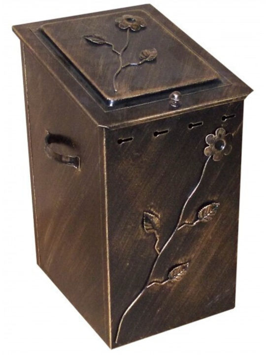 Ξ-7 Μεταλλικό Κουτί Αποθήκευσης Ξύλων 54x39x31cm Μπρούτζινο