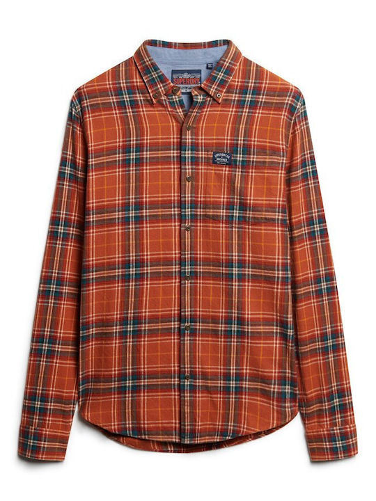 Lumberjack Long-sleeved Cotton Shirt Checked Orange