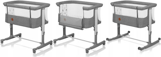Lionelo Λίκνο Aurora με Στρώμα, Πλαϊνό Άνοιγμα και Ρόδες Grey Concrete