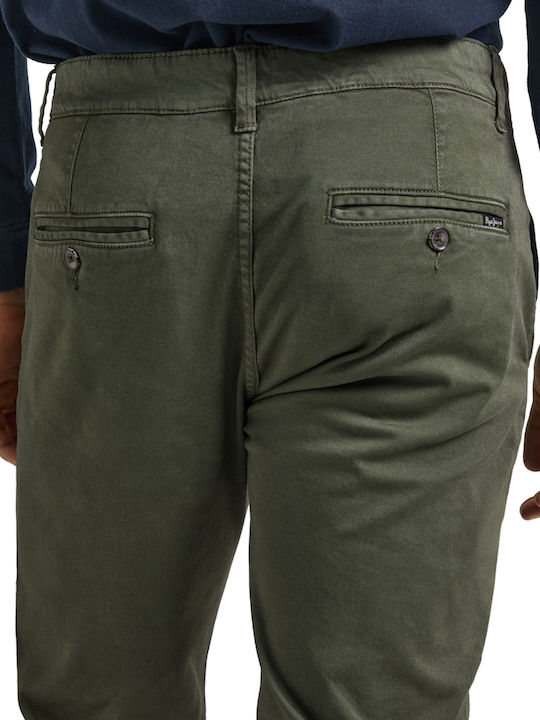 Sloane Men's Elastic Jeans Pants with Regular Fit Green
