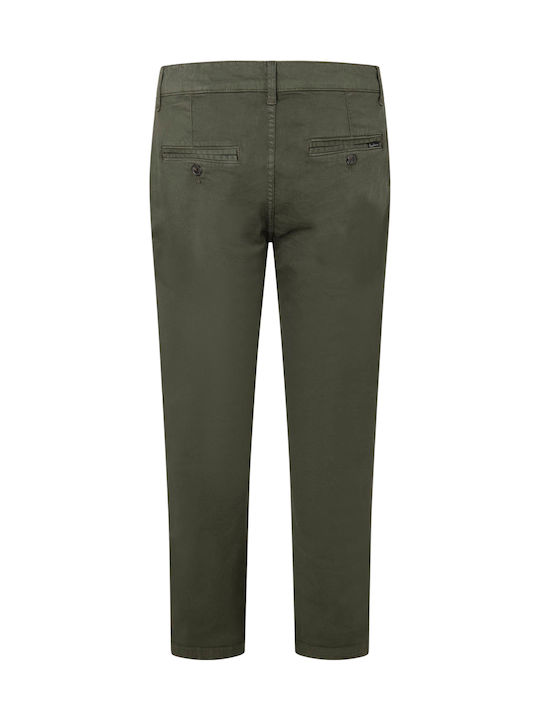 Sloane Men's Elastic Jeans Pants with Regular Fit Green