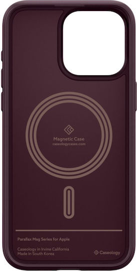 Caseology Parallax Mag Umschlag Rückseite Silikon Burgundisch (iPhone 15 Pro Max)