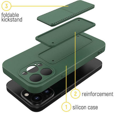 Wozinsky Kickstand Flexible Coperta din spate Silicon Negru (iPhone 12 / 12 Pro)