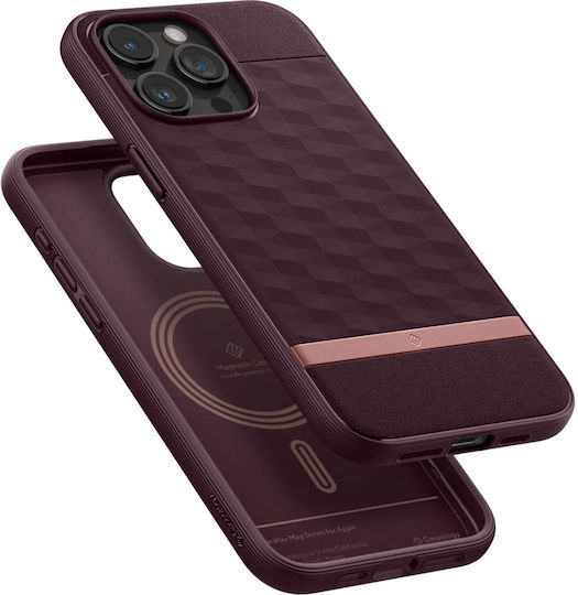 Caseology Parallax Mag Umschlag Rückseite Silikon Burgundisch (iPhone 15 Pro Max)