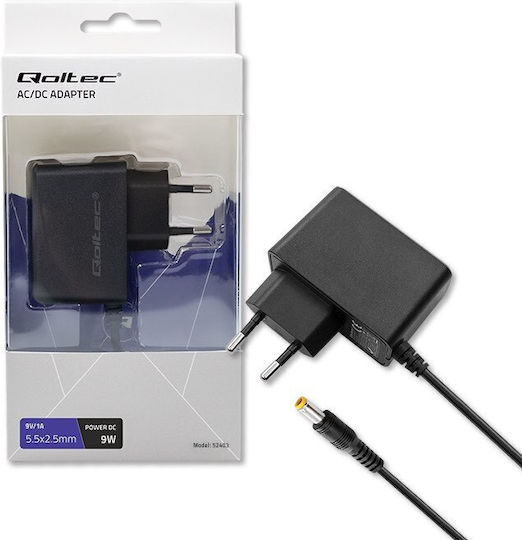 Qoltec Universal Φορτιστής Laptop 9V 1A με Αποσπώμενο Καλώδιο Τροφοδοσίας