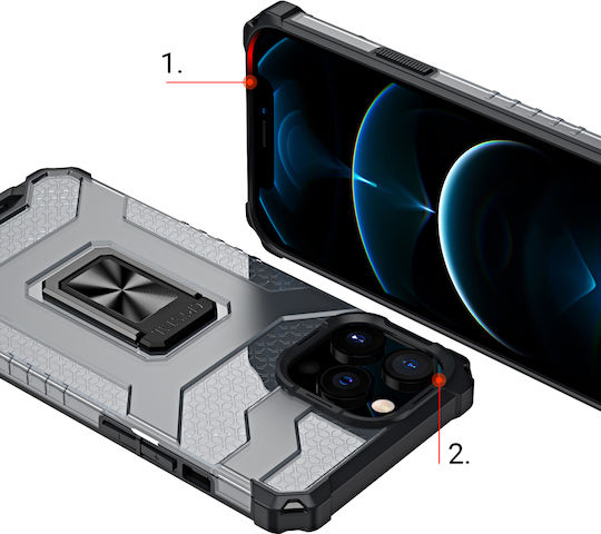 Hurtel Crystal Ring Back Cover Πλαστικό Μπλε (iPhone 12 / 12 Pro)