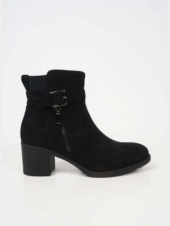 Piazza Shoes Women's Suede Ankle Boots Black