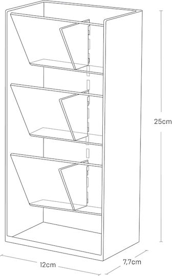 Yamazaki Yamazaki Kosmetikorganisator mit 3 Fächern Schwarz 25x12x7,7cm