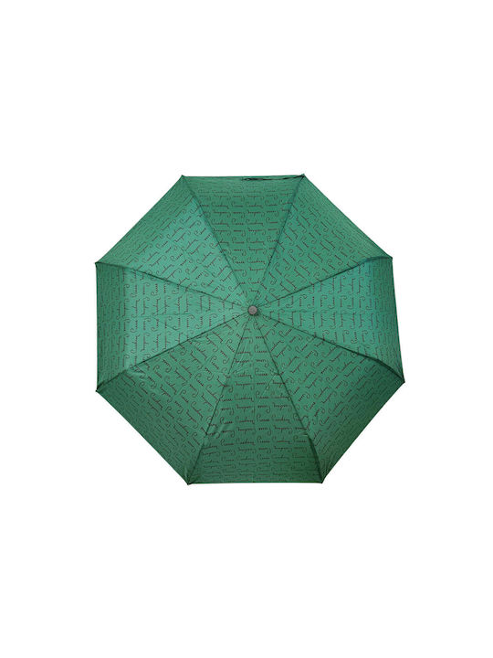 Pierre Cardin Αντιανεμική Ομπρέλα Βροχής Σπαστή Πράσινη