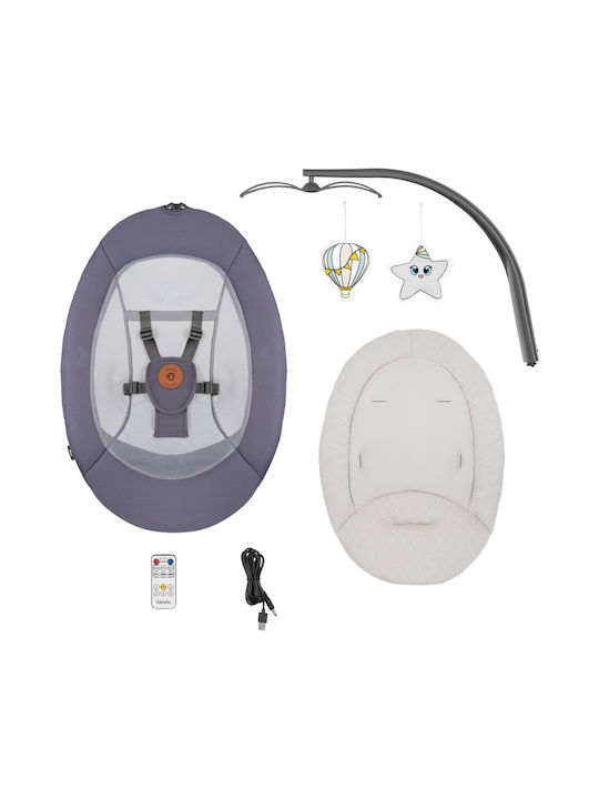 Lionelo Elektrisch Baby Relax Ralf mit Musik Gray für Kind bis 9kg