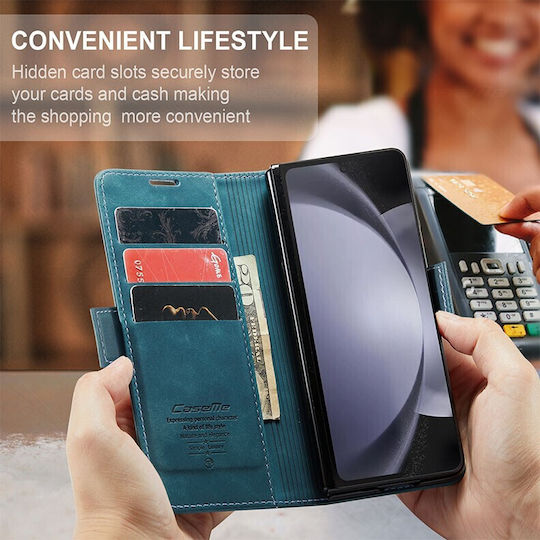 Samsung Retro Wallet Case Blue (Galaxy Z Fold5)
