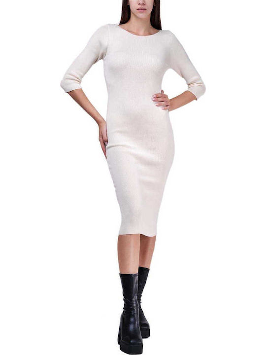 Midi Dress for Wedding / Christening Beige