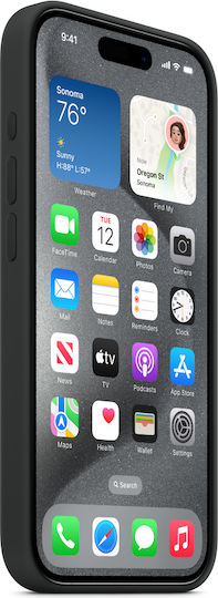 Apple Back Cover Silicone Black (iPhone 15 Pro)
