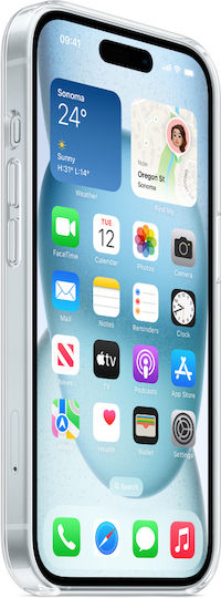 Apple Clear Case με MagSafe Back Cover Σιλικόνης Διάφανο (iPhone 15)