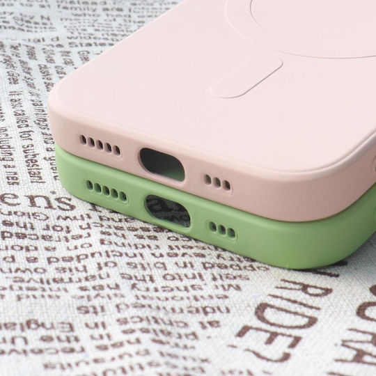 Silicone Magsafe Umschlag Rückseite Silikon Rosa (iPhone 14 Plus)