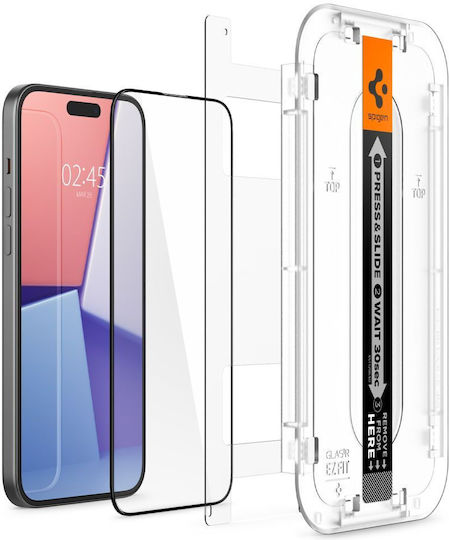 Spigen Full Face Tempered Glass 2pcs Black (iPhone 15)