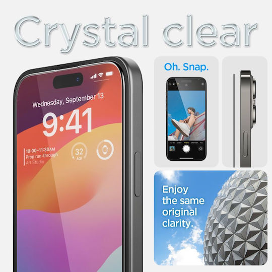 Spigen Full Face Tempered Glass 2pcs Black (iPhone 15)