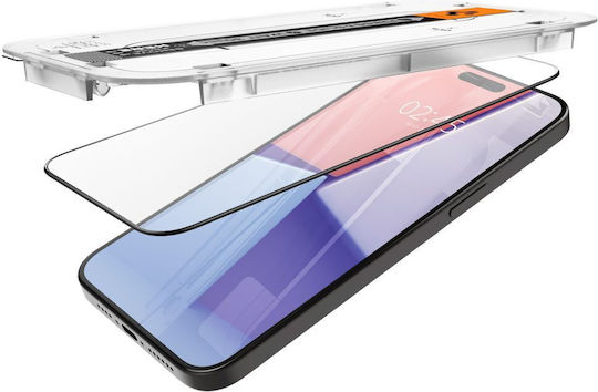 Spigen Glas.tr Ez Fit 0.3mm Full Face Tempered Glass 2pcs Black (iPhone 15 Pro)