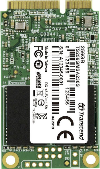 Transcend 230s SSD 256GB Тип mSATA с Връзка SATA III TS256GMSA230S