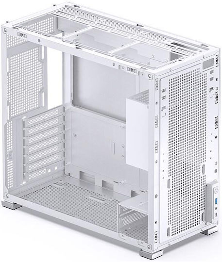 Jonsbo D41 Mesh Bildschirm Gaming Midi-Turm Computergehäuse mit Seitenfenster Weiß