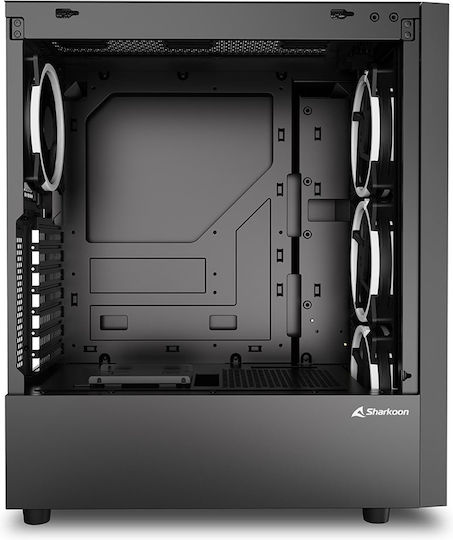 Sharkoon RGB Wave Gaming Midi Tower Computer Case with Side Window Black