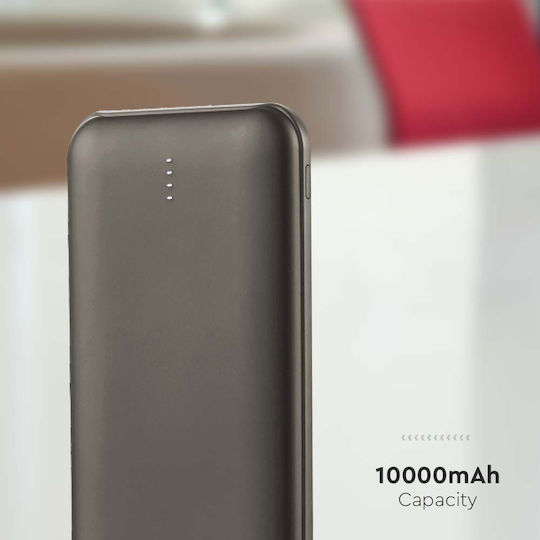 V-TAC VT-3527 Power Bank 10000mAh με 2 Θύρες USB-A Γκρι