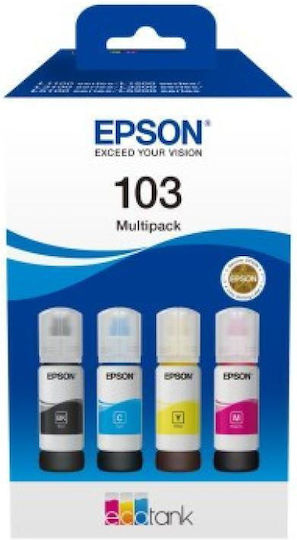 Epson 103 Original Pack of 4 InkJet Printer Inks Yellow / Cyan / Magenta / Black (C13T00S64A)