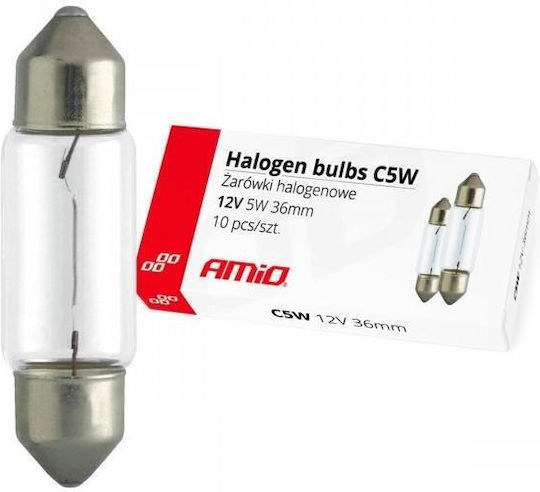 AMiO Lampen Auto C5W Halogen 12V 5W 10Stück