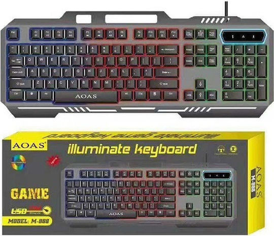 M-888 Gaming Πληκτρολόγιο με RGB φωτισμό (Αγγλικό US)