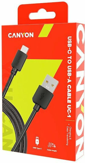 Canyon USBC1 USB 2.0 Kabel USB-C männlich - USB-A 5W Schwarz 1m (CNE-USBC1B)