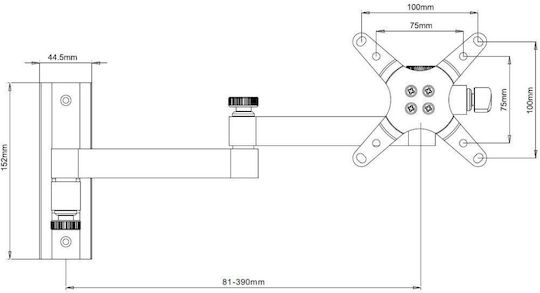 Techly ICA-LCD 104BK ICA-LCD 104BK Wandhalterung für Fernseher mit Arm bis 30" und 15kg