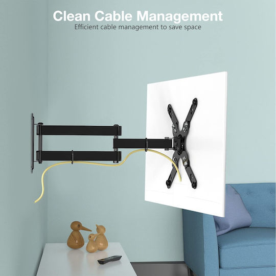 Techly ICA-PLB 136M Wall TV Mount with Arm up to 55" and 45kg Black