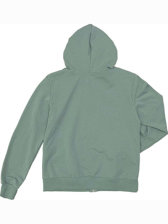 Damen Sweatshirtjacke Kapuzen Grün