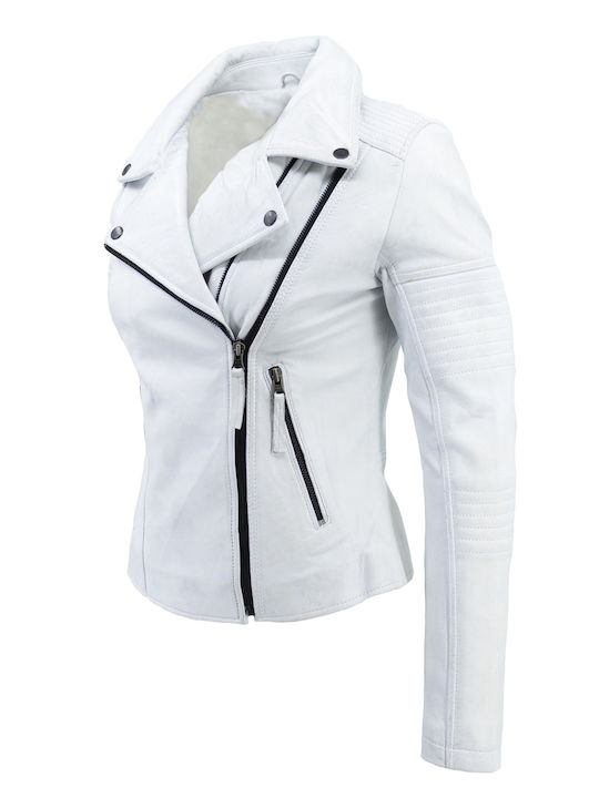 Damen Bikerjacke Weiß