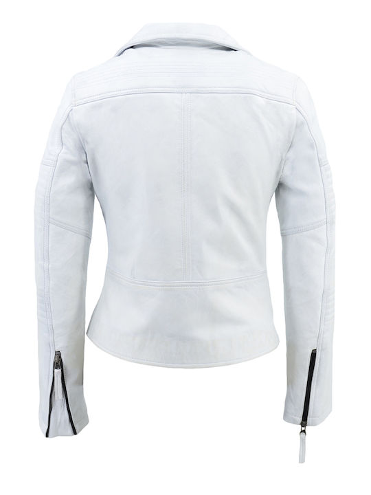 Damen Bikerjacke Weiß
