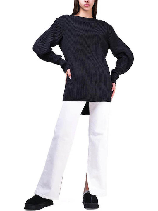 Damen Langärmelig Pullover Schwarz