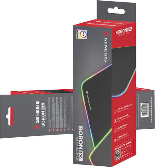 Natec Boron 500 M RGB Gaming Padel Pentru Mouse Mediu (350mm) Cu Iluminare RGB Negru NPG-1508