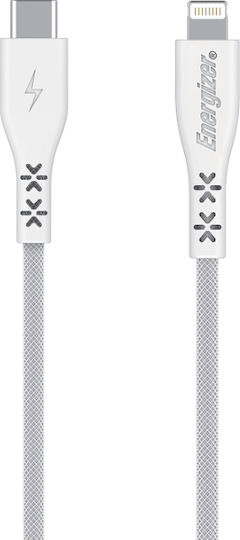 Energizer Braided USB-C to Lightning Cable Λευκό 1.2m (C411LKWH)