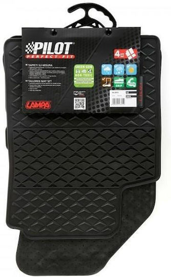 Lampa Set of Front and Rear Mats 4pcs for Fiat Bravo Lancia Delta 2007-2015 Black