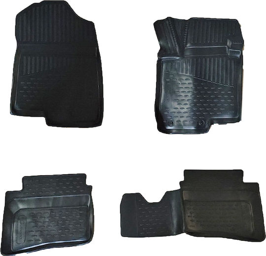 Novline Set of Front and Rear Mats 4pcs Tray Type for Hyundai i20 2020+ Black
