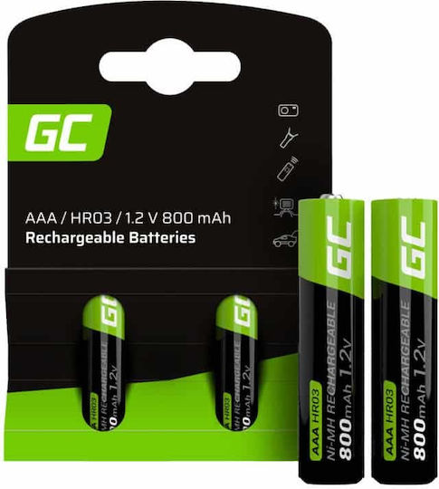 Green Cell Επαναφορτιζόμενες Μπαταρίες AAA Ni-MH 800mAh 1.2V 2τμχ