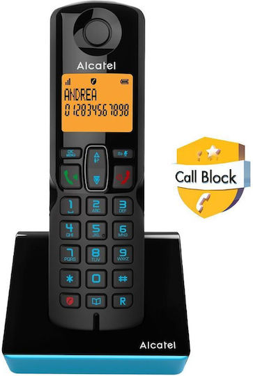 Alcatel S280 Ασύρματο Τηλέφωνο με Ελληνικό Μενού Μαύρο/Μπλε