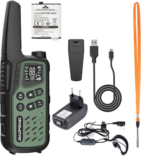 Baofeng Bf-t25e Wireless Transceiver PMR 0.5W with Monochrome Screen In Green Color
