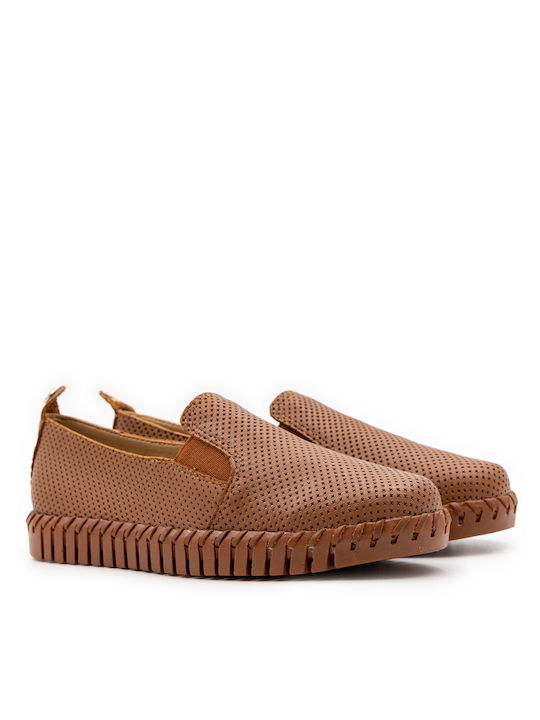 Bottero Leather Women's Moccasins in Tabac Brown Color